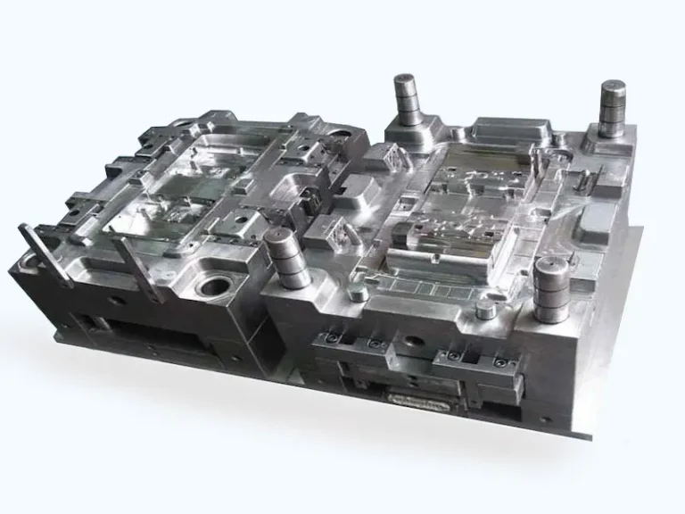 Technician performing maintenance on an injection mold hot runner ejector system and cooling lines