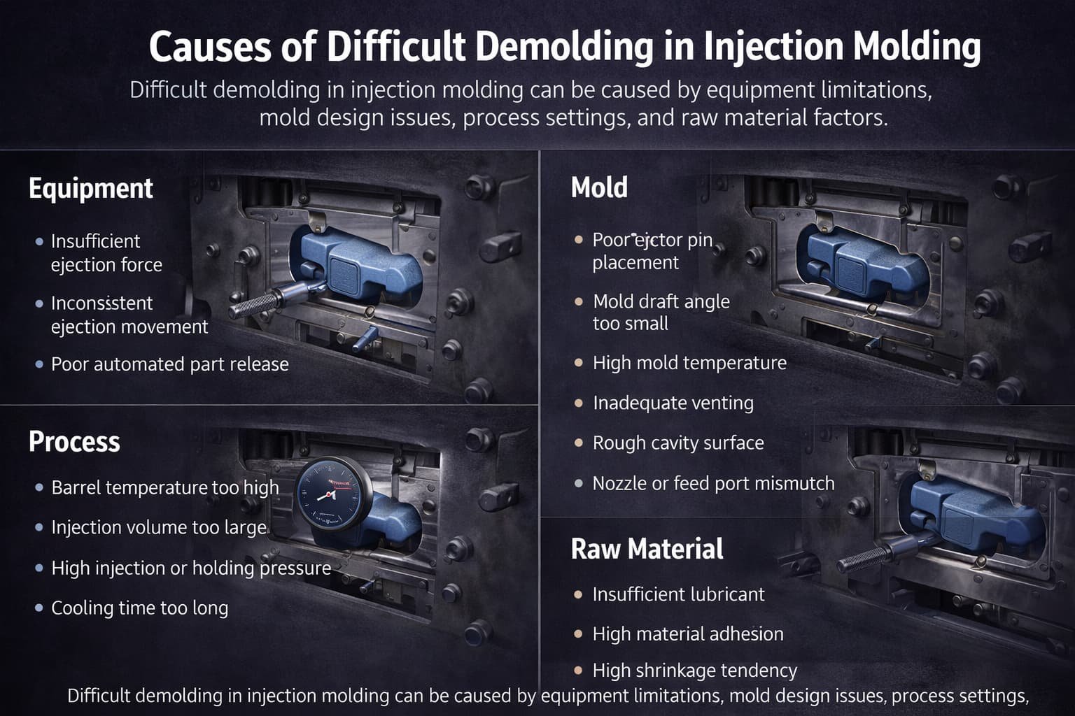 Deform Injection Molding Causes of Difficult Demolding in Injection Molding – Fit Precision Mold ...