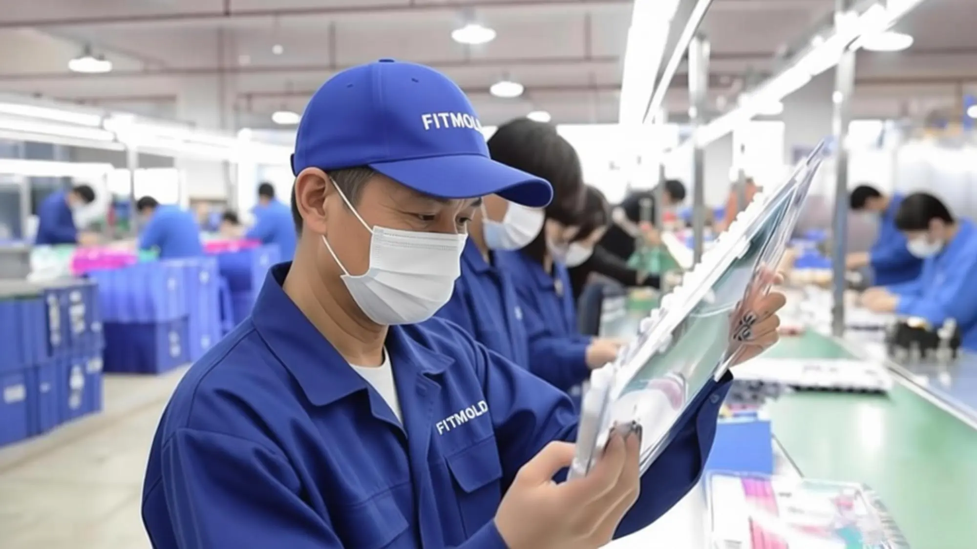 Final inspection of plastic molded parts prior to shipment