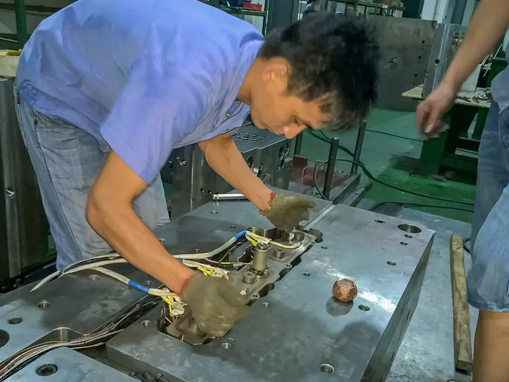 Mold assembly and fitting work for injection mold manufacturing