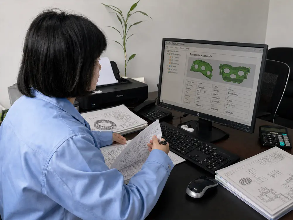Confidential engineering files and project review for custom manufacturing
