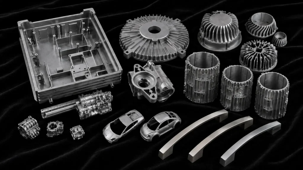Custom aluminum and zinc die cast parts for lighting, industrial equipment, electronics, motors, hardware, and consumer products