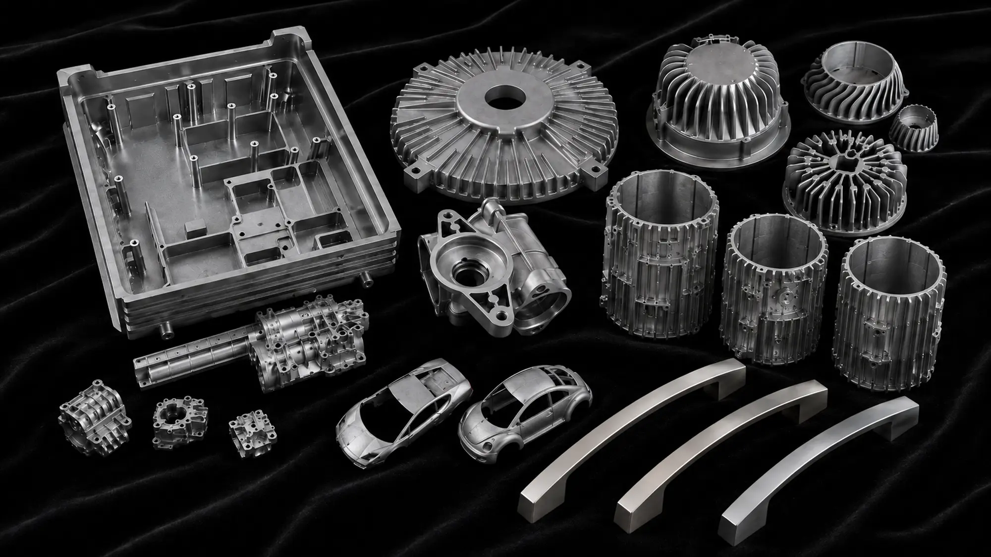 Custom aluminum and zinc die cast parts for lighting, industrial equipment, electronics, motors, hardware, and consumer products