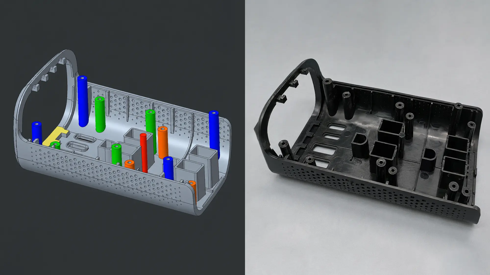 Product development support areas including CAD review part structure evaluation material suggestions and assembly review at Fitmold
