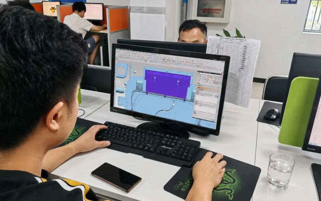 Mold design engineering review with CAD mold structure for plastic injection tooling